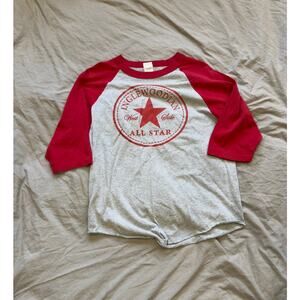 SHAKA Active All Star Inglewoodian Grey & Red Baseball Tee